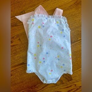 The Beaufort Bonnet Company Floral Bodysuit - White and Pink